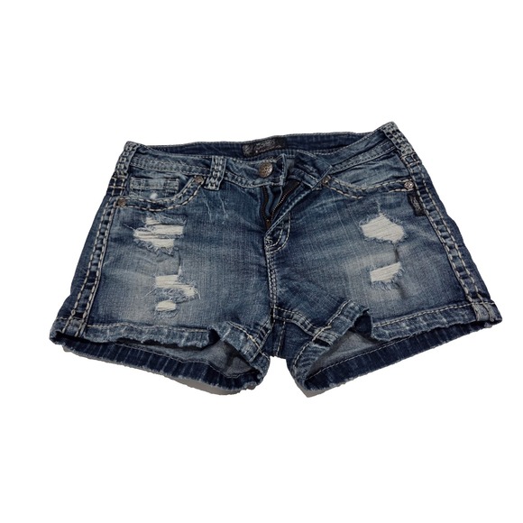 Silver Jeans Pants - Silver Jeans Women's Aiko Short Cutoff Distressed Size W30